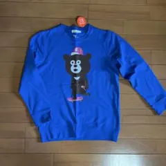 BEAMS mini 長袖Tシャツ ベアプリント ブルー 130のサムネイル