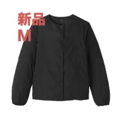 今季モデル 婦人 無印良品 軽量ダウンポケッタブルノーカラージャケット 黒M