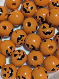 【72】10個・ウッドビーズ・ハロウィン
