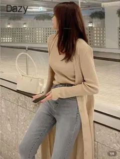 【SHEINシーイン】ロングカーディガン&ノースリーブニットセット