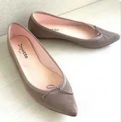 【repetto】 ブリジット　スエード　ベージュ　バレエシューズ　37.5