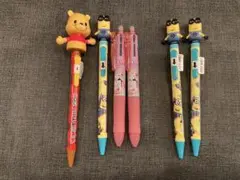 ⭐️アリエル、プーさん，ミニオン　キャラクターペン4本セット＋(おまけ2本)