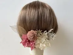 髪飾り ヘッドドレス 成人式 和装 振袖 ウェディング ドライフラワー ゴールド