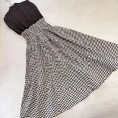 スナイデル ニットベストコンビボリュームワンピ ノースリーブ M ブラウン