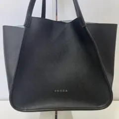 【未使用級】tocca トートバッグ　レザー　バイカラー　ブラック　A4収納可