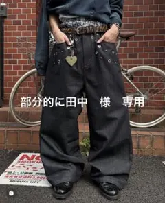 【kutir】【部分的に田中様専用】スタッズリジットバギーパンツインディゴブルーのサムネイル