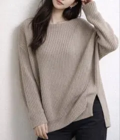【★新品★】アーバンリサーチ ベージュ リブニット/Free