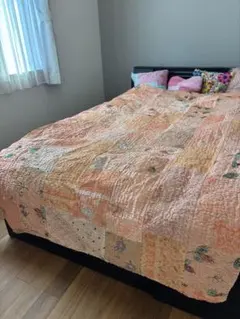 【最終値下げ】ラリーキルト　インド刺繍　カンタキルト　ヴィンテージ　パッチワーク