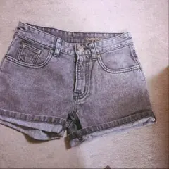 lowrysfarm 黒 デニム ショートパンツ