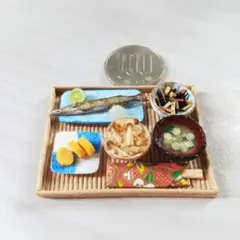 ２点限定【ミニチュアフード】サンマの塩焼き定食 Ａ