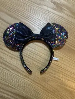 ミッキー耳カチューシャ カラフルスパンコール