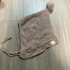 MARLMARL ピンクニット帽 ポンポン付き