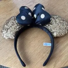 ミニー　カチューシャ　ゴールド　ラメ