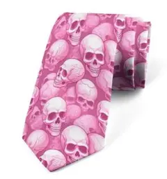 【匿名・送料無料】がいこつ・スカル　ネクタイ　ピンク　プレゼント