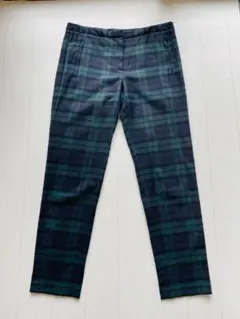 Theory セオリー グリーン チェック柄 ウールストレッチパンツ4 ( L￼