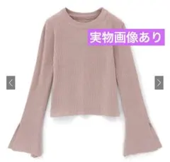 スリットフレアスリーブリブニットトップス[k9133c] GRL ピンク M