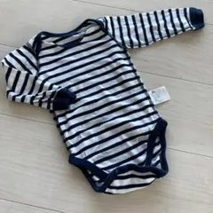 UNIQLO ベビー ロンパース 80cm ストライプ　ネイビー