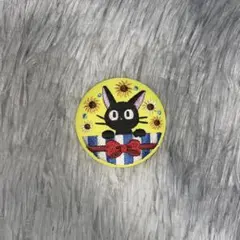ジブリ 刺繍缶バッジ 魔女の宅急便 ジジ