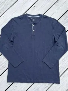 Eddie Bauer エディーバウアー ヘンリーネック 長袖 ネイビー S