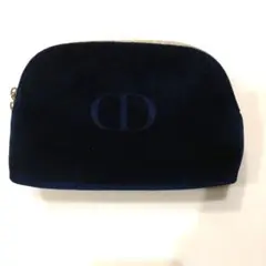 Dior ディオール　ネイビー ベルベット ポーチ