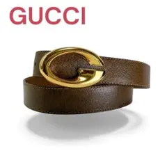 GUCCI グッチ ベルト ゴールド金具 メンズ レザー カジュアル