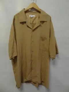 グローバルワーク メンズ半袖オープンカラーシャツ XL ベージュ