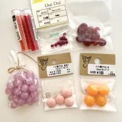 貴和製作所 OuiOui ピンク レッド オレンジ ビーズ まとめ売り