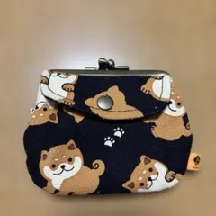 おやこがま口財布　柴犬柄