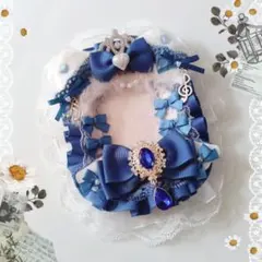 硬質ケース♡トレカデコ♡レースデコ♡フレンチブルー♡ねこ♡天使♡