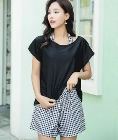 ラッシュガード付き ホルターネック タンキニ セットアップ