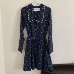 who's who Chico フーズフーチコ カモメ柄 シャツワンピース