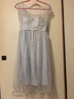 ライトブルー パーティードレス シースルー