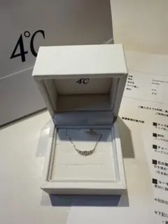 新品未使用4°C シルバー チェーンネックレス　K10PG
