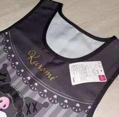 Kuromi エプロン グレーのストライプ