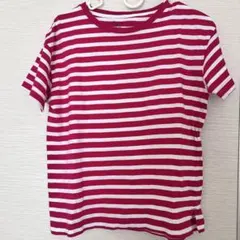 GU ピンク ボーダー 半袖 Tシャツ ピンク×ホワイトのサムネイル