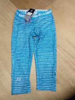新品未使用タグ付★アンダーアーマーSMサイズ水色トレーニングパンツ_スパッツ