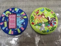 ディズニー　刺繍　缶バッジ　モンスターズインク　バンビ　ピンバッジ