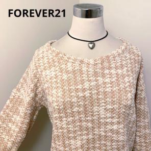 【FOREVER21】フォーエバー21 ツイード風ラメ入りニットトップス USA