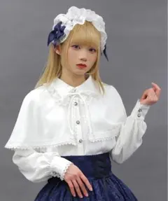 新品タグ付き★アクシーズファムシャルミエールケープ付ブラウス白　ロリータのサムネイル