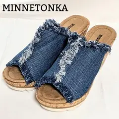 ミネトンカ デニム サンダル YORK ウェッジサンダル 厚底 23cm ブルーのサムネイル