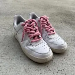 Nike Air Force エアフォース1 ホワイト ピンク紐 ロープ紐