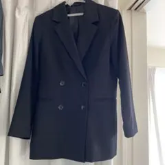 GU 黒 ダブルブレスト テーラードジャケット