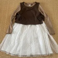 キッズワンピース　130 ブラウンのサムネイル