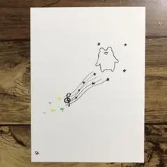 【1025】【くまの絵】オリジナル手描きアナログイラスト原画　自作創作アート作品