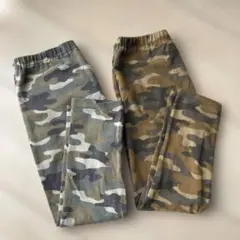 【2着セットでお得】ユニクロ迷彩柄ボトムス 100cm 2色セット（色違い）