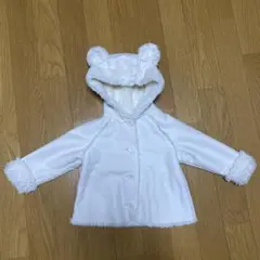 【美品】ベビー　GYMBORee 白　裏起毛アウター 80〜90㎝　モコモコのサムネイル