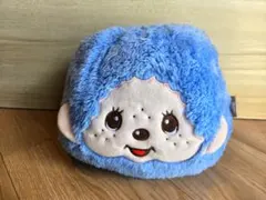 モンチッチ　巾着付き　ブランケット 水色　膝掛け　ケープ