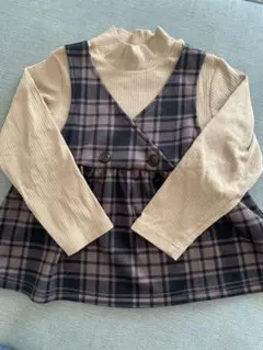 Mou jonjon チェック柄長袖カットソー 110cm 女の子