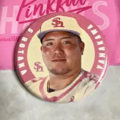 山川穂高 若鷹ガチャ ピンクフルデー 缶バッジ - メルカリ