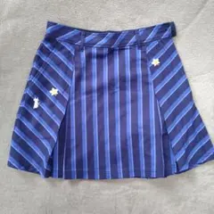 ＳＡＬＥ!！ルコックゴルフ　スカート　ミニ丈プリーツ　ストライプ　青　Mサイズ